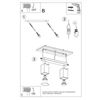 LED plafond spotlight white merida 2 GU10 sockets - sollux lighting