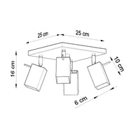 Sollux Lighting LED plafondspot wit merida 4 x GU10 aansluiting 220-240V