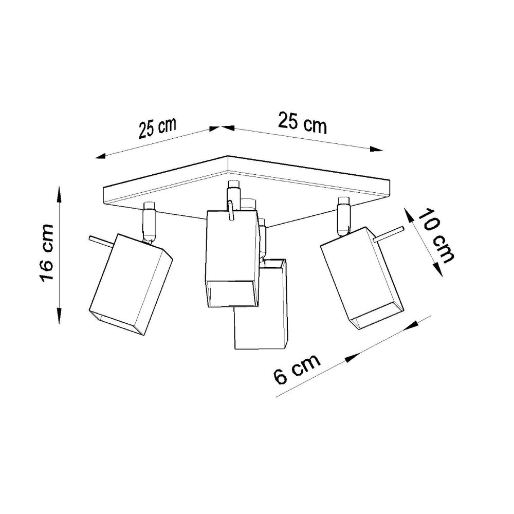 Sollux Lighting LED plafondspot wit merida 4 x GU10 aansluiting 220-240V