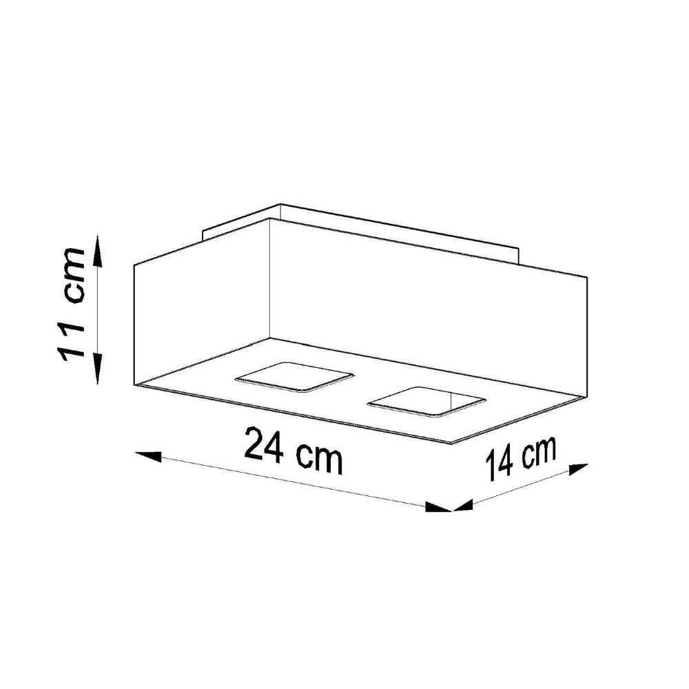 Sollux Lighting plafondspot mono 2 white LED, 50W max, 104mm length, IP20 rated