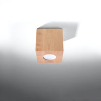 Led plafondspot quad natural wood 104mm tsong 220-240v aluminium