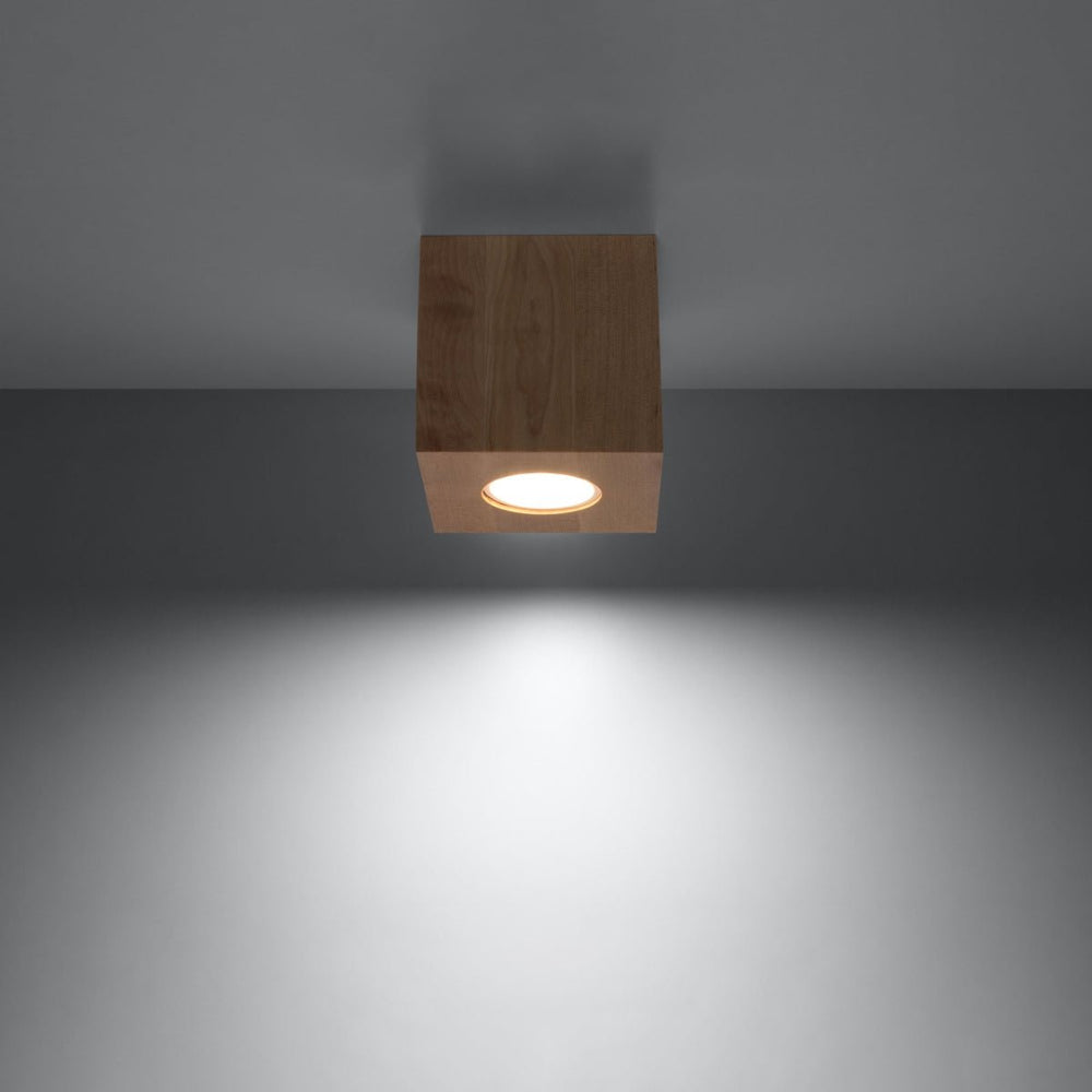 Led plafondspot quad natural wood 104mm tsong 220-240v aluminium