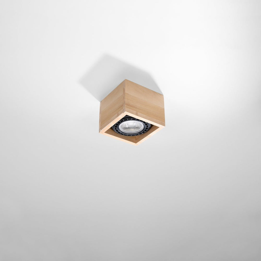 Plafondspot Quatro 1 natuurlijk hout LED lamp 220-240V 50-60Hz