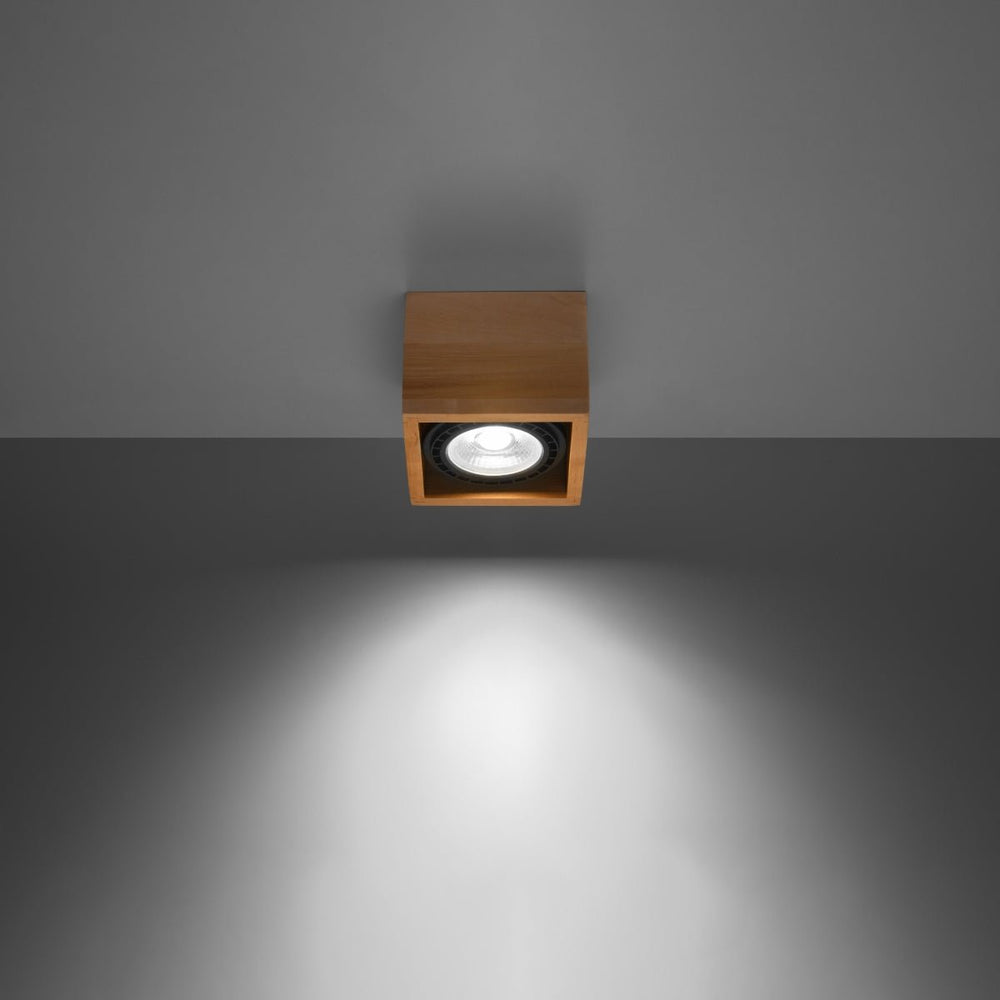 Plafondspot Quatro 1 natuurlijk hout LED lamp 220-240V 50-60Hz