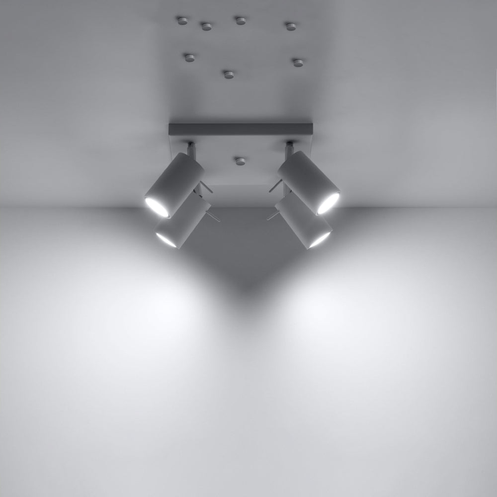 Sollux lighting LED plafondspot with 4 x GU10 sockets, IP20, 220-240V, 80 CRI