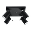 Led plafondspot zwart ring - adjustable 4x gu10 sockets for home lighting