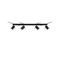 LED plafondspot zwart ring - 4 x GU10 aansluiting by Sollux Lighting