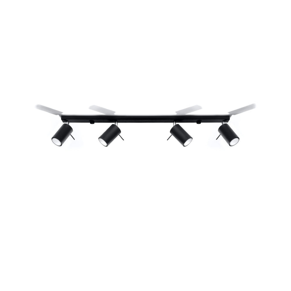 LED plafondspot zwart ring - 4 x GU10 aansluiting by Sollux Lighting