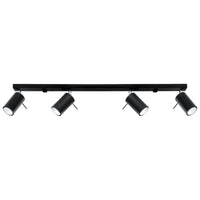 LED plafondspot zwart ring - 4 x GU10 aansluiting by Sollux Lighting