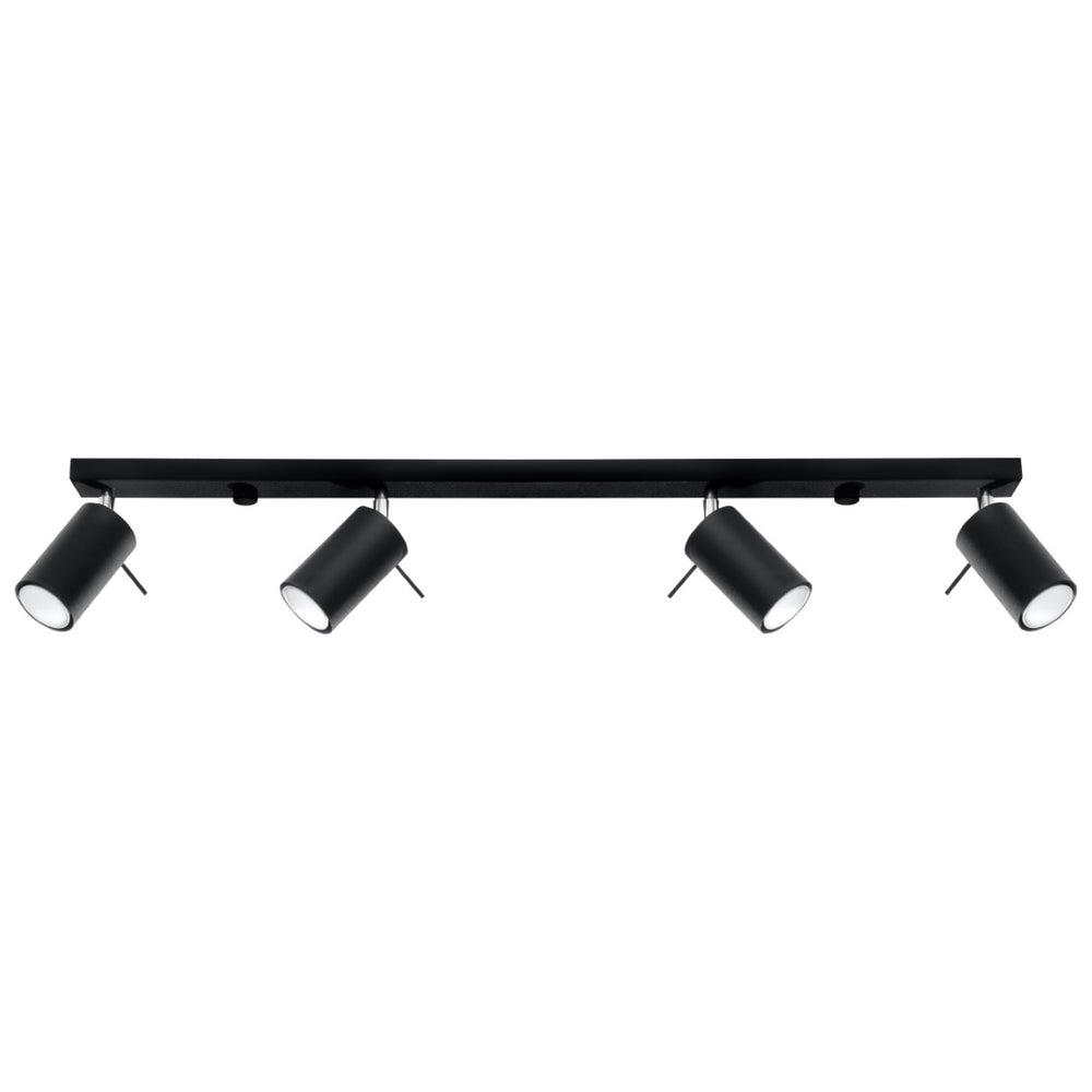 LED plafondspot zwart ring - 4 x GU10 aansluiting by Sollux Lighting