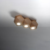 Plafondspot woody 3 natural wood with LED lamp by Sollux Lighting