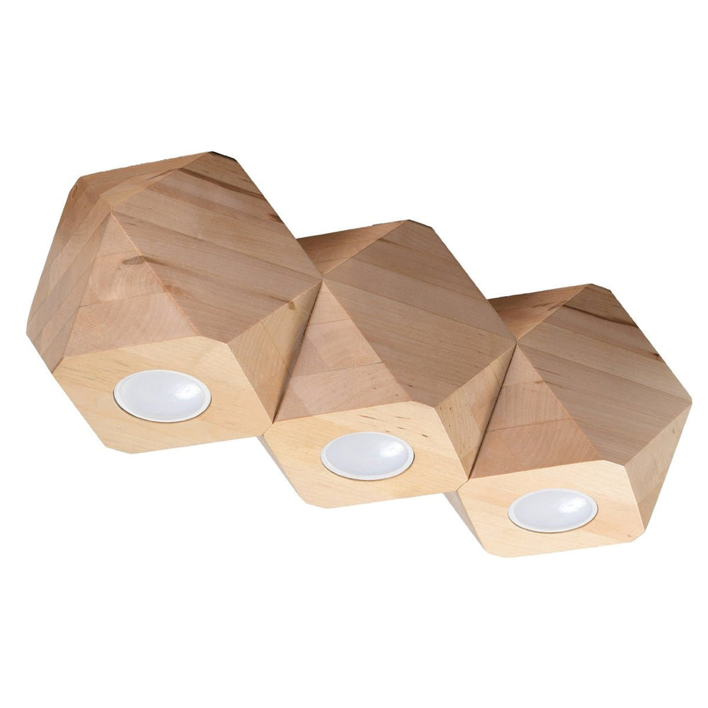 Plafondspot woody 3 natural wood with LED lamp by Sollux Lighting