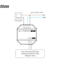 Tsong LED dæmpermodul 300W AC TRIAC, RF 2.4GHz fjernbetjening kompatibel, IP20, 220-240V, CE RoHS