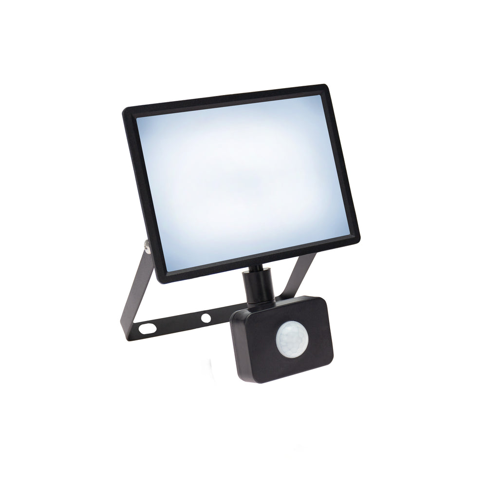 Spectrum NOCTIS LUX 3 LED projektør 30W 6000K 230V IP44 Sort med PIR sensor til udendørsbelysning