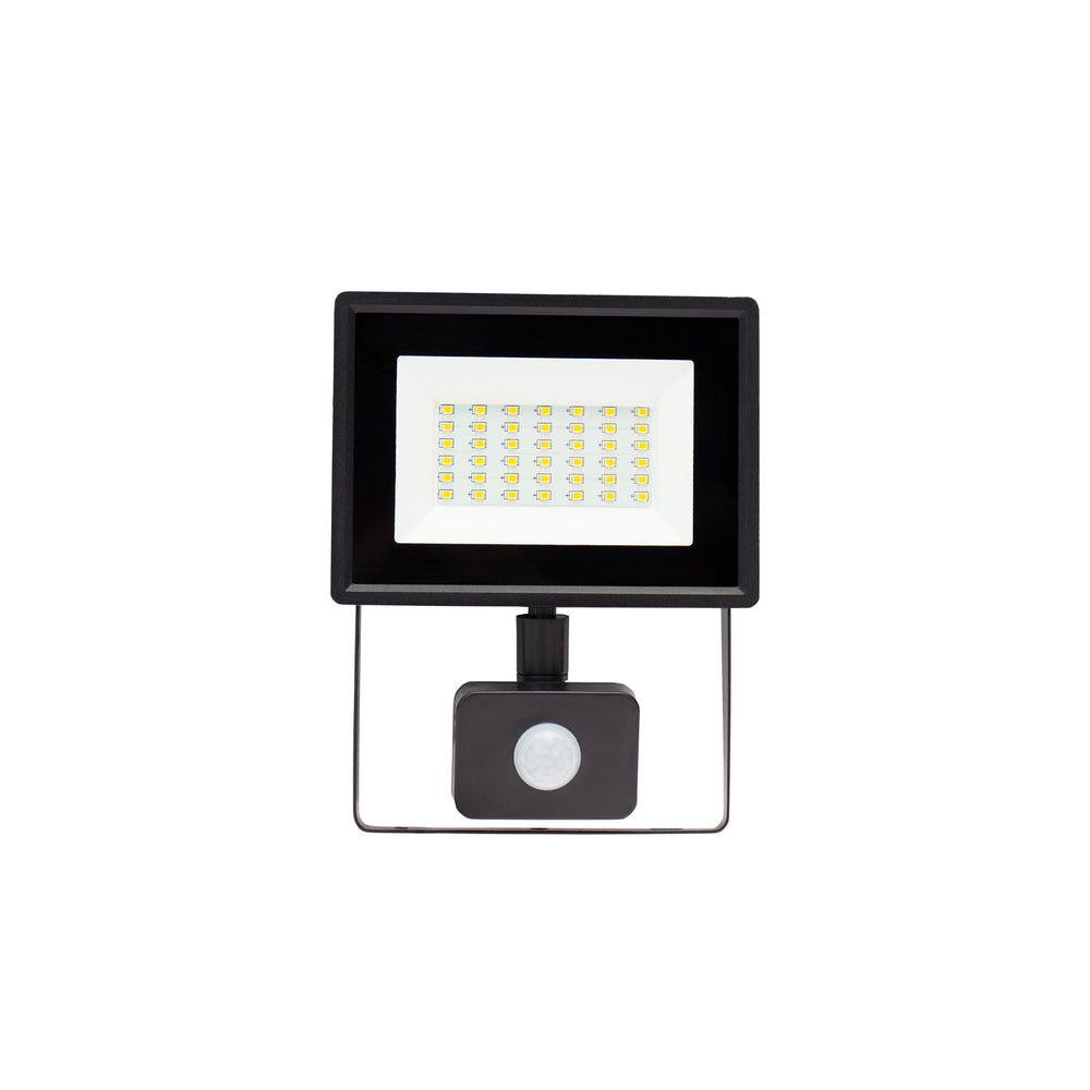 Spectrum NOCTIS LUX 3 LED projektør 30W 6000K 230V IP44 Sort med PIR sensor til udendørsbelysning