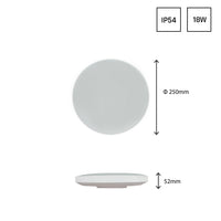 Spectrum LED loftarmatur med sensor 18W 3000K 1950 lumen 230V IP54 IK04 Hvid Sort rund