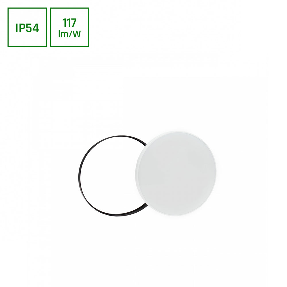 Spectrum NYMPHEA LED loftlampe 24W 4000K 230V IP54 rund 320mm Hvid Sort påbygning
