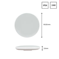 Spectrum NYMPHEA LED loftlampe 24W 4000K 230V IP54 rund 320mm Hvid Sort påbygning