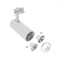 Spectrum Andromeda COB LED 25W varm hvid 3000K, 3-faset skinnespot, 36-60° justerbar, 320 lumen, IP20 indendørs