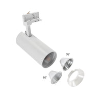 Spectrum Andromeda COB LED 25W varm hvid 3000K, 3-faset skinnespot, 36-60° justerbar, 320 lumen, IP20 indendørs