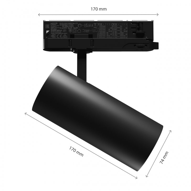 Spectrum Andromeda LED indbygningsspot sort, 3000 lumen, 3000K, IP20, CRI &gt;90, 36°/60° strålevinkel, 15-27W justerbar