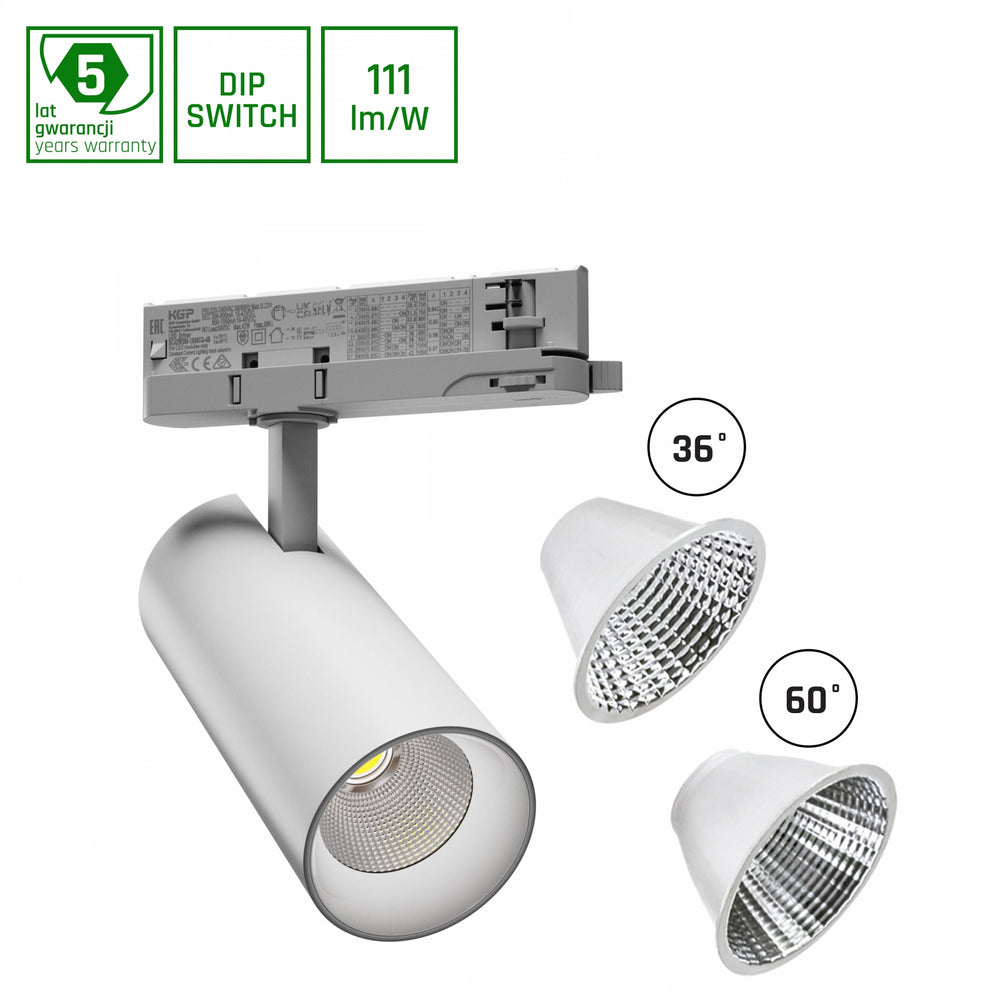 Spectrum Andromeda LED ra>90 3000 lumens 3000K 15-27W warm white IP20 white design 36-60 degrees beam angle 2-year warranty