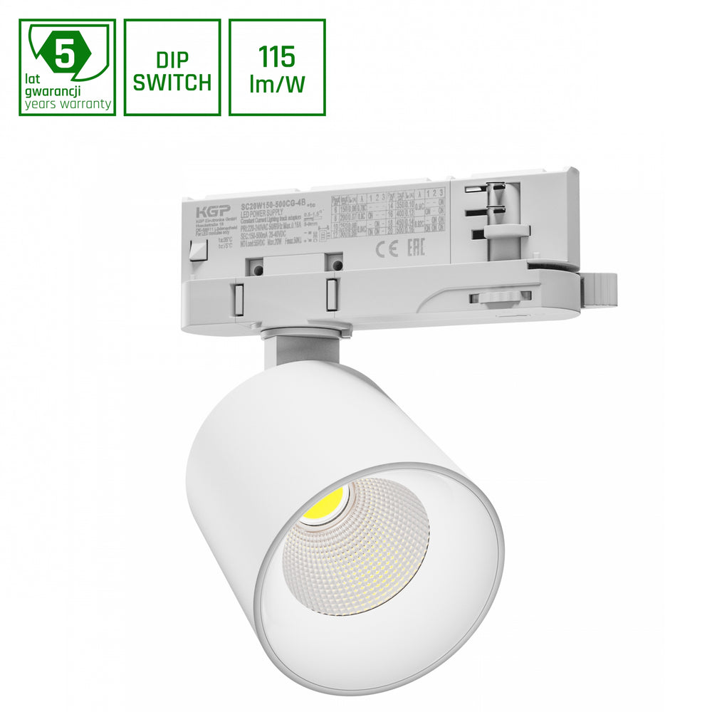 Spectrum Artemida mini LED spotlight 20W 230V natural white 4000K CRI&gt;90 lumen IP20 white 36/60 degrees 2-year warranty