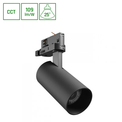 Andromeda Prime skinnespot 16W sort 6000K 1750 lumen 25° 230V Spectrum IP20 CCT CRI80