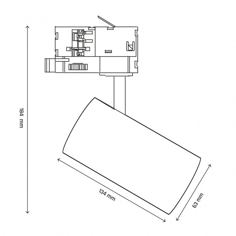 Andromeda Prime skinnespot 16W sort 6000K 1750 lumen 25° 230V Spectrum IP20 CCT CRI80