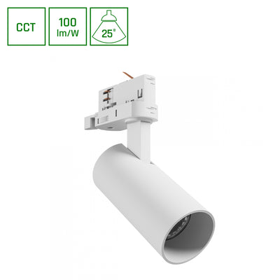 Spectrum Andromeda prime skinnespot 3F 8W 230V hvid | cct 6000K | 800 lumen | ip20 | 25° strålingsvinkel | CRI 80