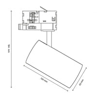 Andromeda prime 3F skinnelys hvid, 16W, 230V, IP20, 6000K, 25 grader, 1200 lumen, 1-fase monteringssæt