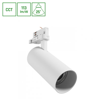 Spectrum andromeda prime skinnespot 3F CCT 24W hvid 6000K 2700 lumen 25 grader indendørs brug IP20 230V 1-fase monteringssystem