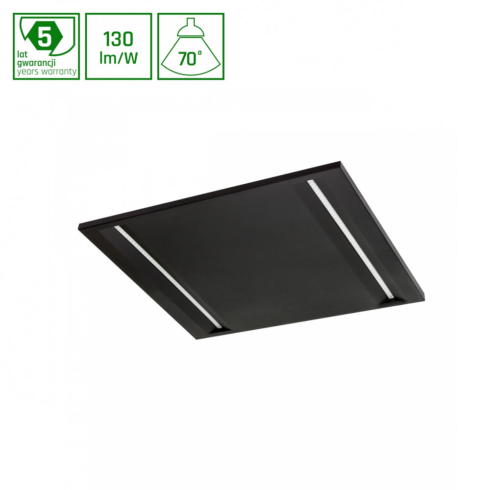 Spectrum Algine Line LED loftpanel sort 600x600mm 44W 4000K 5700 lumen IP20 ikke dæmpbar