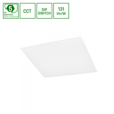 Spectrum algine LED-panel baggrundsbelysning CCT 6000K 600x600mm hvid, 48W med lyseffekt på 6300 til kontor og hjemme