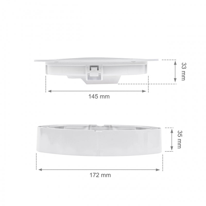Spectrum Algine 2i1 downlight 12W 150 lumen varm hvid 3000K IP20 rund til loft- og vægmontering