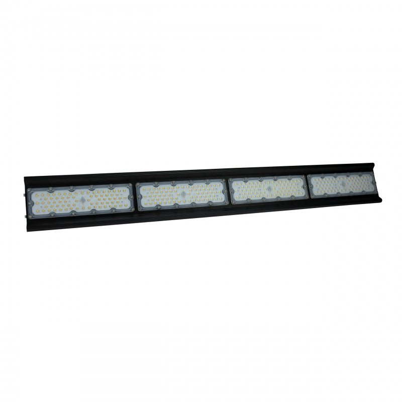 Spectrum Halls Line LED hængelampe 200W sort, 4000K, 30000 lumen, dæmpbar, IP66, 90° vinkel, industriel belysning