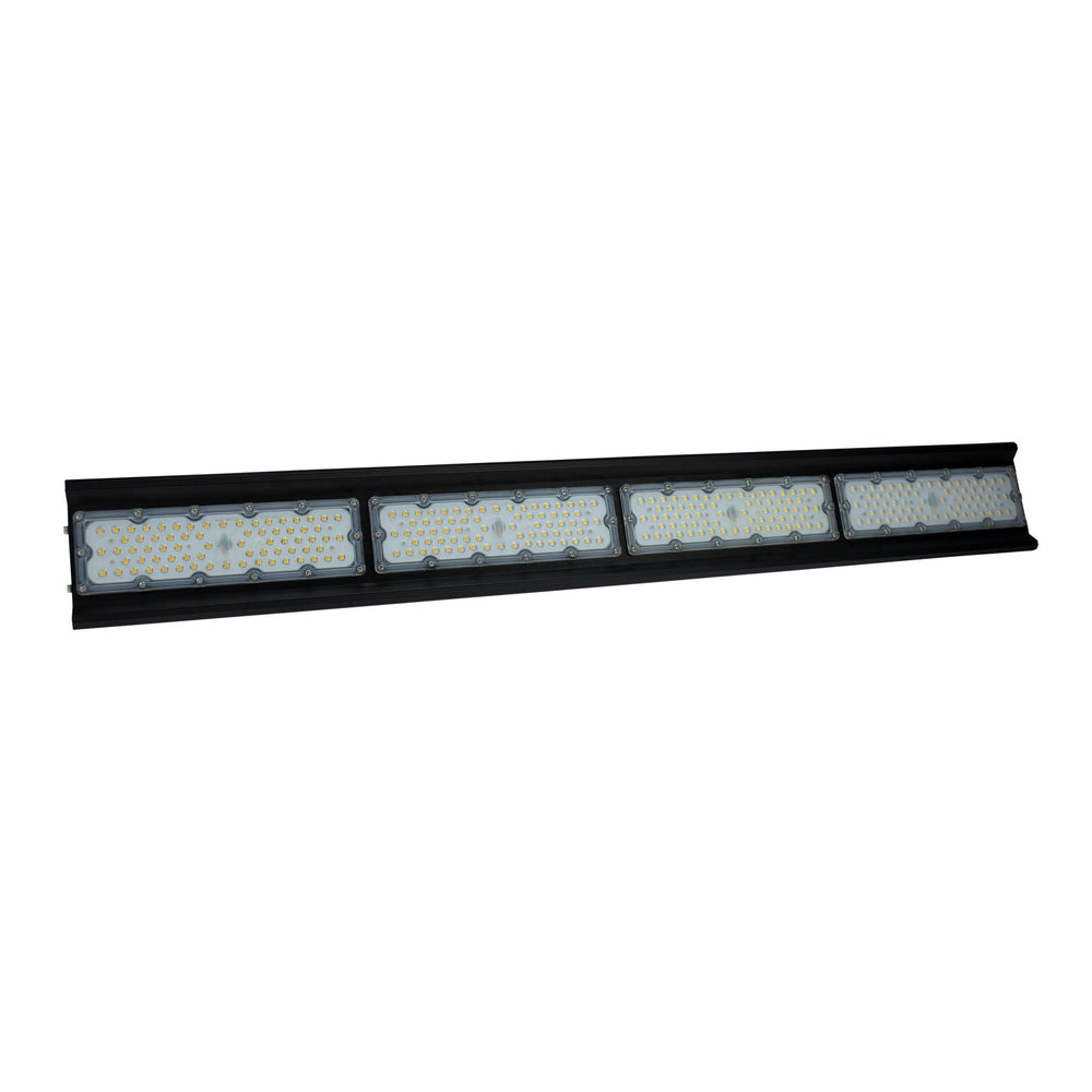 Spectrum Halls Line LED hængelampe 200W sort, 4000K, 30000 lumen, dæmpbar, IP66, 90° vinkel, industriel belysning