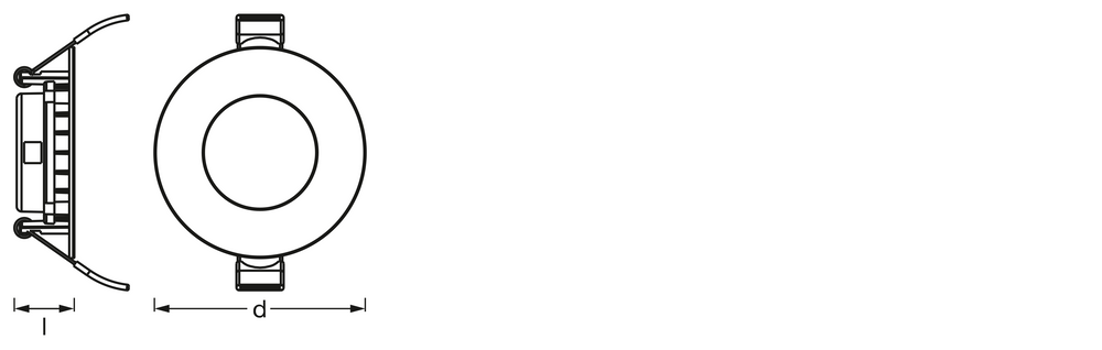 Slank LED downlight 4.5W 4000K 240 lumen 110° indbygning Hvid 85mm hulmål 72mm kølig hvid