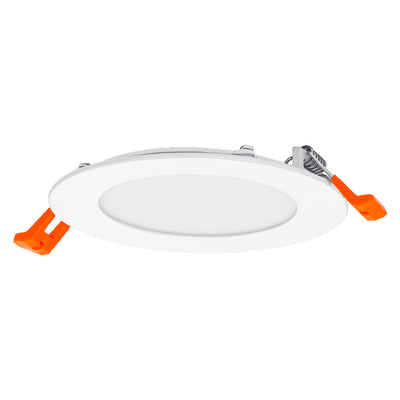 Slim LED Downlight 8W 550 lumen 3000K Varm Hvid 110° Indbygget Rund Udskæring 105mm Hvid Finish