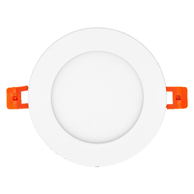 Slim LED Downlight 8W 550 lumen 3000K Varm Hvid 110° Indbygget Rund Udskæring 105mm Hvid Finish