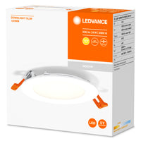 Slim LED Downlight 8W 550 lumen 3000K Varm Hvid 110° Indbygget Rund Udskæring 105mm Hvid Finish