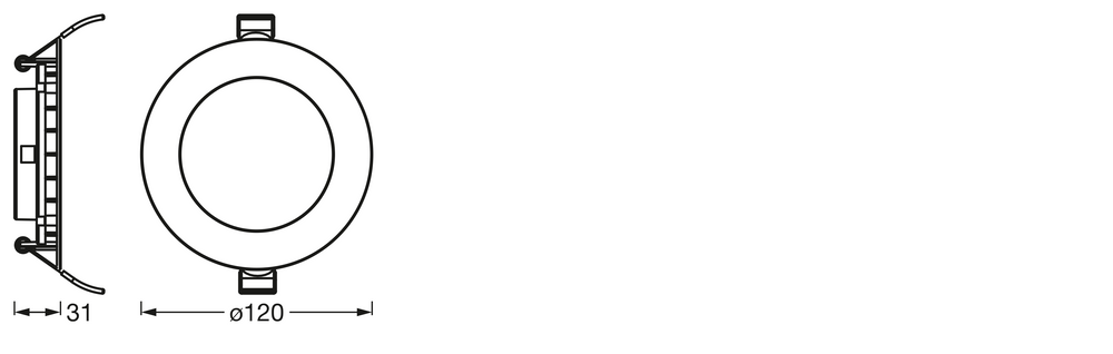 Slank LED Indbygningsspot Hvid 8W 550 lumen 6500K 110° udskæring 105mm 120mm ramme