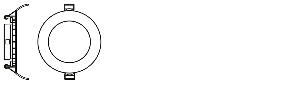 Slank LED Indbygningsspot Hvid 8W 550 lumen 6500K 110° udskæring 105mm 120mm ramme