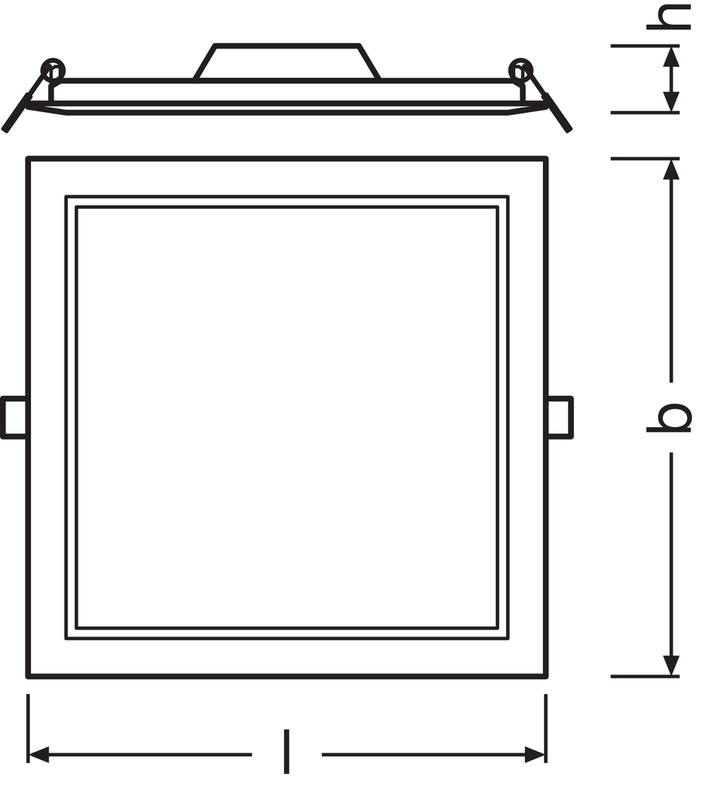 Slank LED Downlight SQ210 18W 1530 lumen 3000K Varm hvid, 120° kvadratisk design til moderne lofter