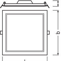Slank LED Downlight SQ210 18W 1530 lumen 3000K Varm hvid, 120° kvadratisk design til moderne lofter