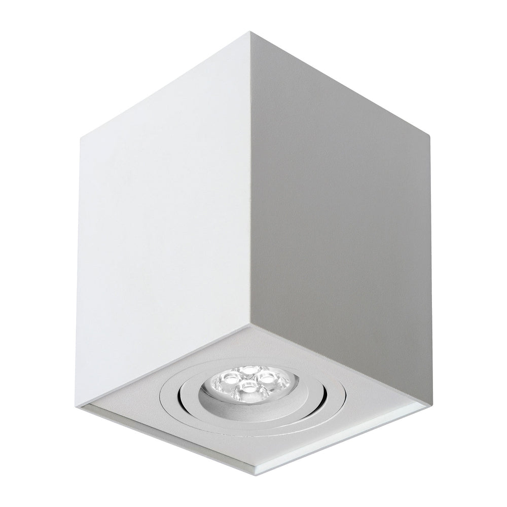 Spectrum CHLOE GU10 square adjustable spotlight white, IP20, ideal for indoor use with aluminum housing