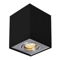 Spectrum CHLOE GU10 black/silver adjustable LED spotlight, square, IP20, aluminum housing, 17000 hours lifespan