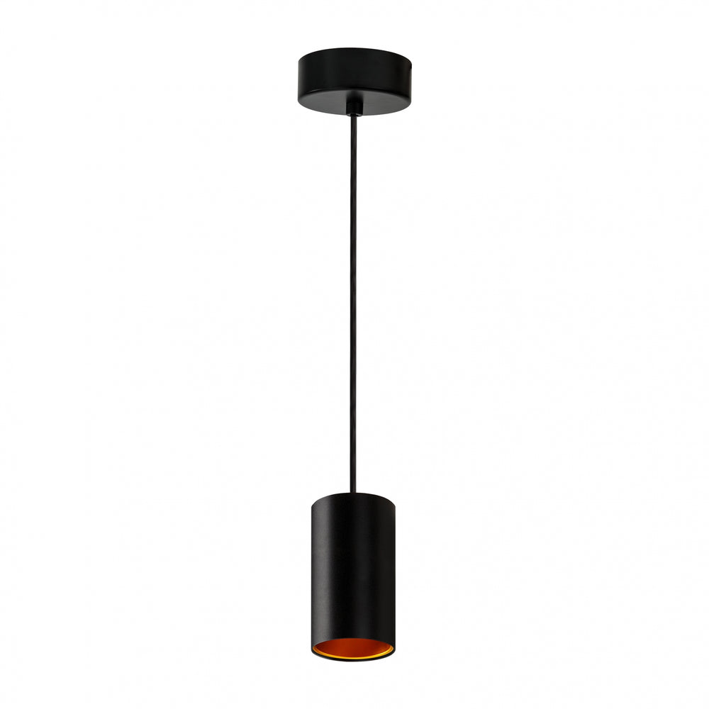 Spectrum CHLOE GU10 hængelampe, Sort Gylden, IP20, rund base, loftmontering, max 10W LED, 250V