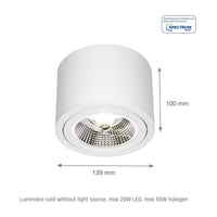 Chloe AR111 GU10 Hvid justerbar LED-spot til indendørs brug - Spectrum IP20, 17000 timers teknologisk holdbarhed