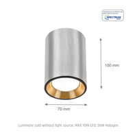 Spectrum Chloe Mini P20 LED spotlight silver 4000K 250V, GU10, 17000 hours lifespan, IP20, surface mount